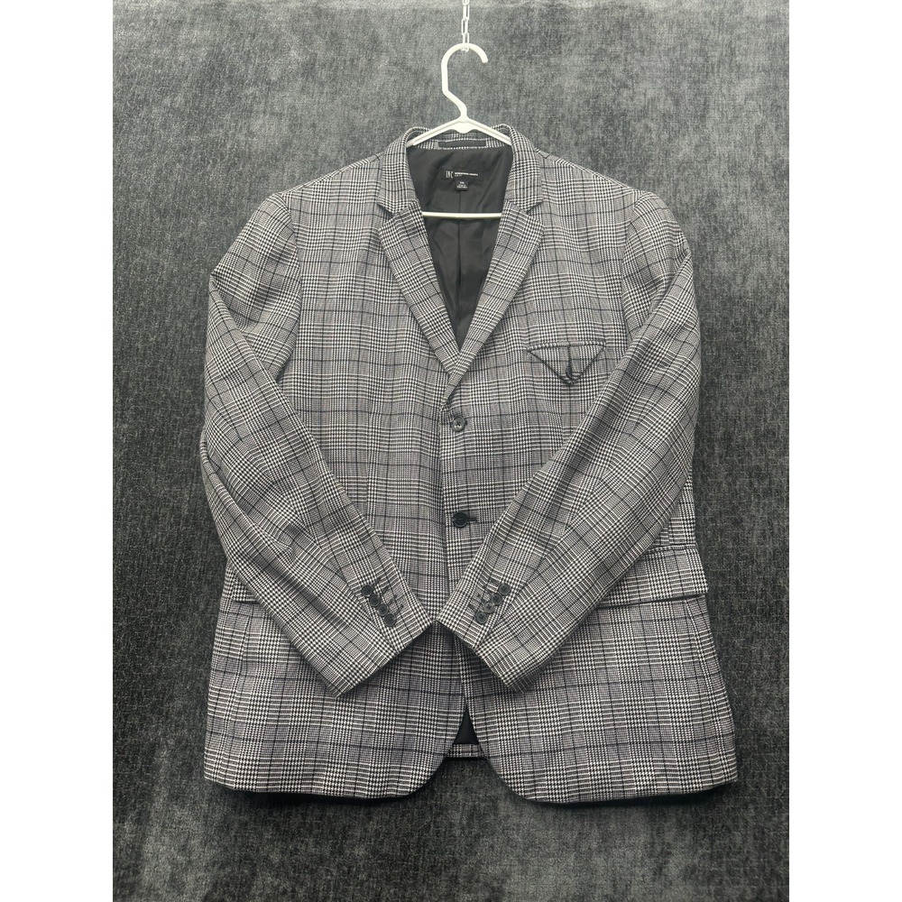 INC‎ International Concept Blazer Jacket Mens 2XL Black White Houndstooth Plaid